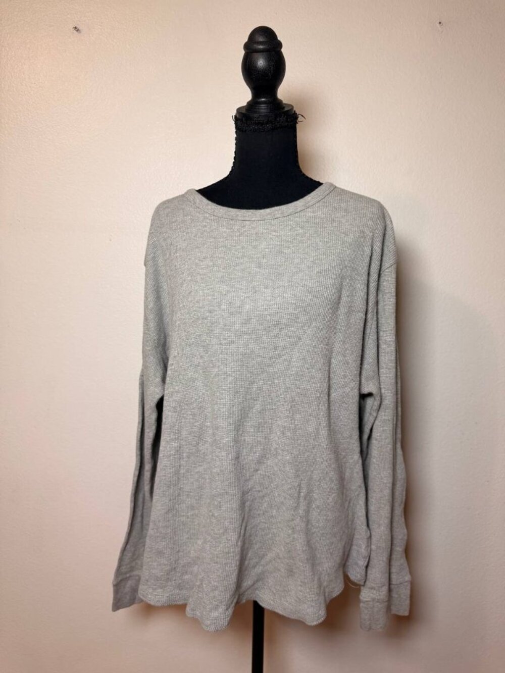 Gap 100% Cotton Knit Thermal Long Sleeve Top Oversized Minimalist Cozy XL